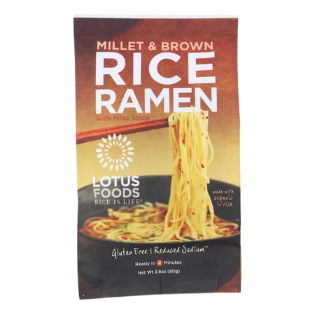 Lotus Foods Ramen - Organic - Millet and Brown Rice - with Miso Soup - 2.8 oz - case of 10