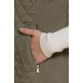 thumbnail image 5 of Saronite Solid Suede Piping Front 2 Pockets Quilted Padding Casual Vest, Olive oil (Women's), 5 of 5