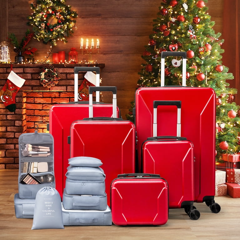 Zimtown 5-Piece Luggage Set with 8 Packing Cubes, Hard Shell