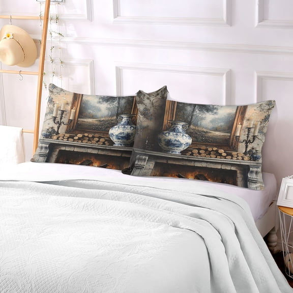 Pillow Case Plush Pillow Blue Vase Case standard size/King size/Queen size Bed Pillow Pillowcases