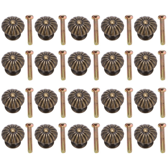 Emoshayoga Pomos pequeños de cajón con forma de hongo vintage, 20 manijas de muebles para cajones, joyeros, tiradores de cajón pequeños, estilo antiguo, acabado de latón