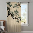 thumbnail image 3 of Teal Pine Tree Sheer Curtains 45 Inches Long, Farmhouse Botanical Country Rustic Light Filering Curtains, Breathable Simi Curtain Privacy Drapes for Kitchen Bathroom Small Window Treatment, 3 of 9