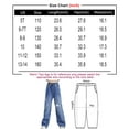 thumbnail image 5 of XinLfly Girl's Elastic High Waist Straight Leg Button Jeans Pants Streetwear Casual Solid Color Denim Pants with Pocket,Blue1,5T, 5 of 8
