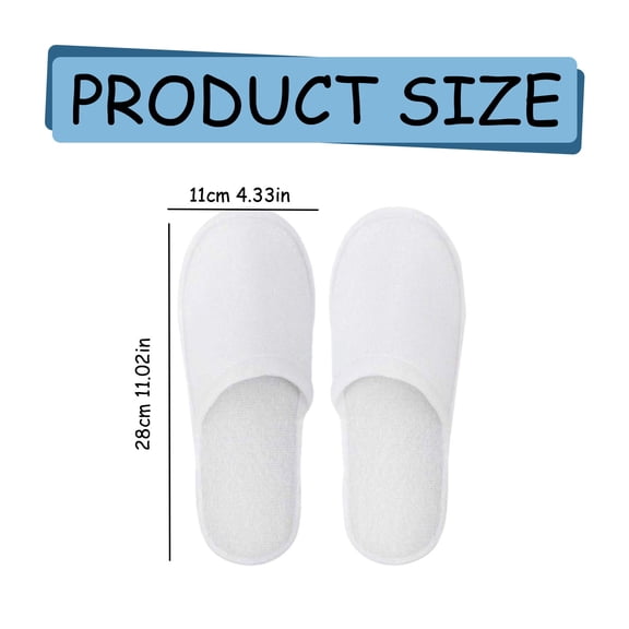 Shower Essentials Disposable Slippers For Guests Slippers For Travel Shoeless Home Spa Slippers With Non Slip(White) Space Saving RV Accessories