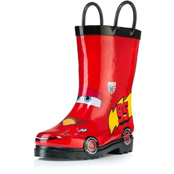 Disney Cars Kids Lightening Mcqueen Boy's Red Rubber Rain Boots - Size 10 Toddler