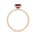 thumbnail image 2 of ANGARA Natural Thin Shank Cushion 1.4 ct Ruby Ring with Diamond Accents in 14K Rose Gold for Women (Size-8x6mm) | July Birthstone, Birthday, Anniversary, Jewelry Gift for Women | Natural Ruby Ring, 2 of 11