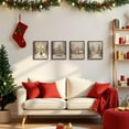 thumbnail image 2 of Hieng Winter Christmas Wall Art Prints Set of 4, Farmhouse Christmas Decor, Rustic Winter Santa Reindeer Forest Village Landscape Posters for Home Bedroom Living Room Decor Unframed, 2 of 6
