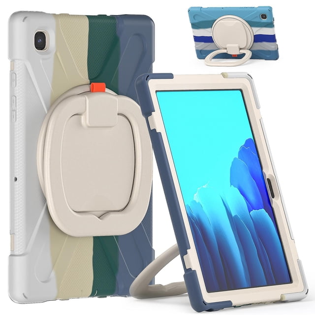 Funda colorida para Samsung Tab A7 de 10,4 pulgadas T500 con soporte de anillo ajustable grande y protección contra golpes.