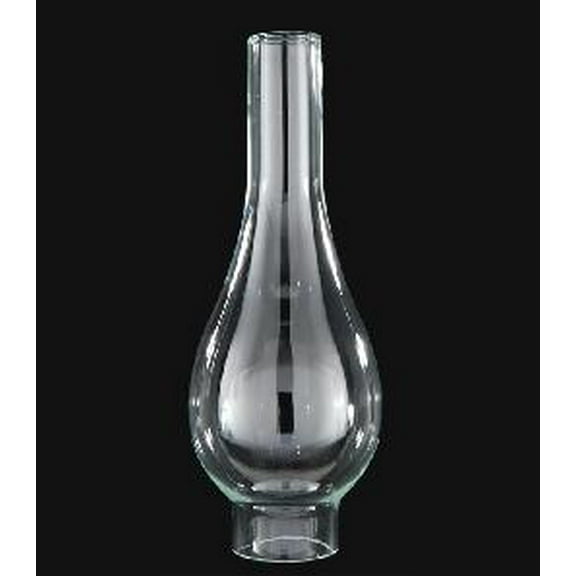 B&P Lamp® 2 Inch by 9 3/4 Inch Italia Bombe Clear Glass Lamp Chimney for Vintage and Antique Style Globes