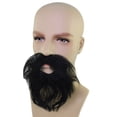 thumbnail image 2 of HPO Adult Men's Black Fake Beard Facial Hair, with Fire-Resistant, 4 in (100 Piece), 2 of 6