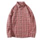 thumbnail image 2 of Playeras Y Camisas Para Hombre Camisa tejida informal con cuello levantado para primavera y otoño para hombre, camisa cómoda de manga larga de algodón a juego, Color sólido (Watermelon Red, XL), 2 of 5