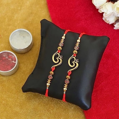 TIED RIBBONS Set of 2 Rakhi for Brother Rakhi for Bhaiya | Wishes Card | Roli Chawal Packet – Raksha Bandhan Rakhi Bracelet for Brother | Bhai Rakhi 2 Set | Bro Rakhi Thread | Rakhi Gifts for Brother