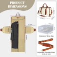 thumbnail image 2 of Garment Bag for Travel, Convertible Carry  Garment Duffle Bags for Women with Shoe Pouch & Detachable  Strap, Large PU Leather, 2 in 1  Suitcase Dress Suit Travel Bag, Beige, 2 of 6