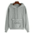 thumbnail image 7 of HAPIMO Womens Pet Holder Sweatshirts Cat and Small Dog Pouch Hoodies Animal Carrier Long Sleeve Tops Loose Casual Hooded Sweatshirts Gray XL, 7 of 7