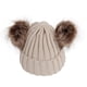 thumbnail image 1 of Gorro de invierno cálido para niños, tejido con forma de mapache y perro, con doble bola, para bebé y mujer, 1 of 2