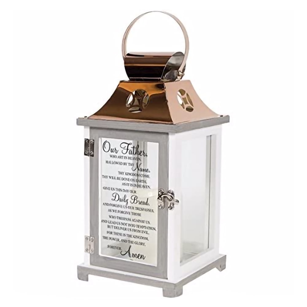 Carson Home Accents Our Father Memorial Candle Lantern for Loss of
