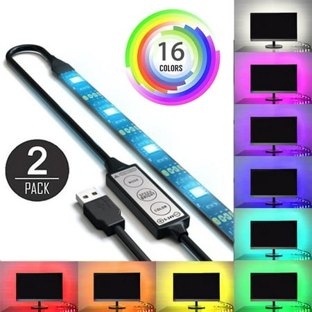 EEEKit USB RGB LED Strip Lighting 2-Pack, 37.5