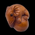 thumbnail image 3 of Carved & Signed Boxwood Circus Elephant Ojime/Netsuke Bead | 23x22x15mm | Brown | 1 Beads, 3 of 12
