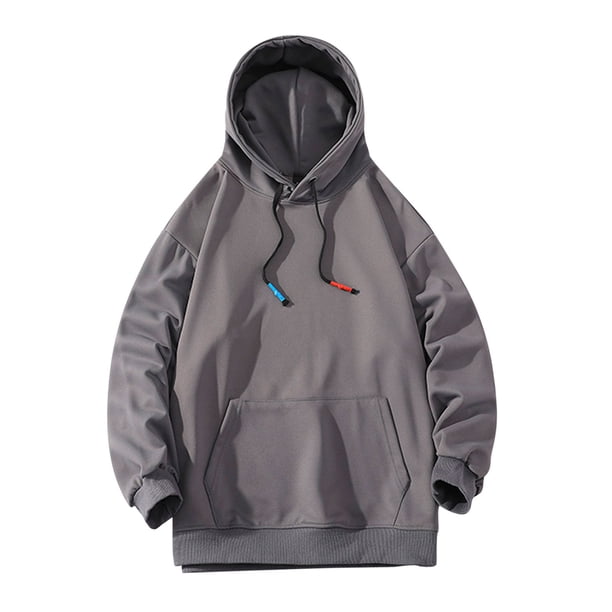 Suéter de fitness sólido deportivo informal para hombre con capucha y bolsillos grandes Pompotops oipoqjl52435
