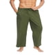 thumbnail image 3 of Pantalones largos para hombre, color liso, con bolsillos ajustados, pantalones largos para hombre, pantalones de poliéster y algodón., 3 of 6