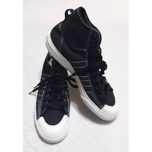 New-MEN'S Ad-id-as ORIGINALS NIZZA BLACK HIGHTOP CASUAL WEAR SNEAKER SHOES.SZ 9