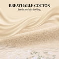 thumbnail image 3 of REGALWOVEN Floral Embroidered Hand Towels for Bathroom, 29" x 13" Soft Absorbent Flower Decorative Hand Towel Set Light Brown 1pk, 3 of 7