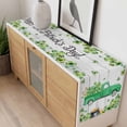 thumbnail image 4 of St. Patrick's Day Table Runner - 108 Inch Long, Kitchen Dining Table Runner Dresser Scarves, Green Truck Lucky Shamrocks Rustic Wooden Farmhouse Decor for Coffee Tables Wedding Party Banquet, 4 of 8