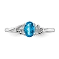 thumbnail image 5 of 925 Sterling Silver Polished Light Swiss Blue Topaz Ring Size 9 - .52 cwt -  Jewelry Gift for Mom, 5 of 9