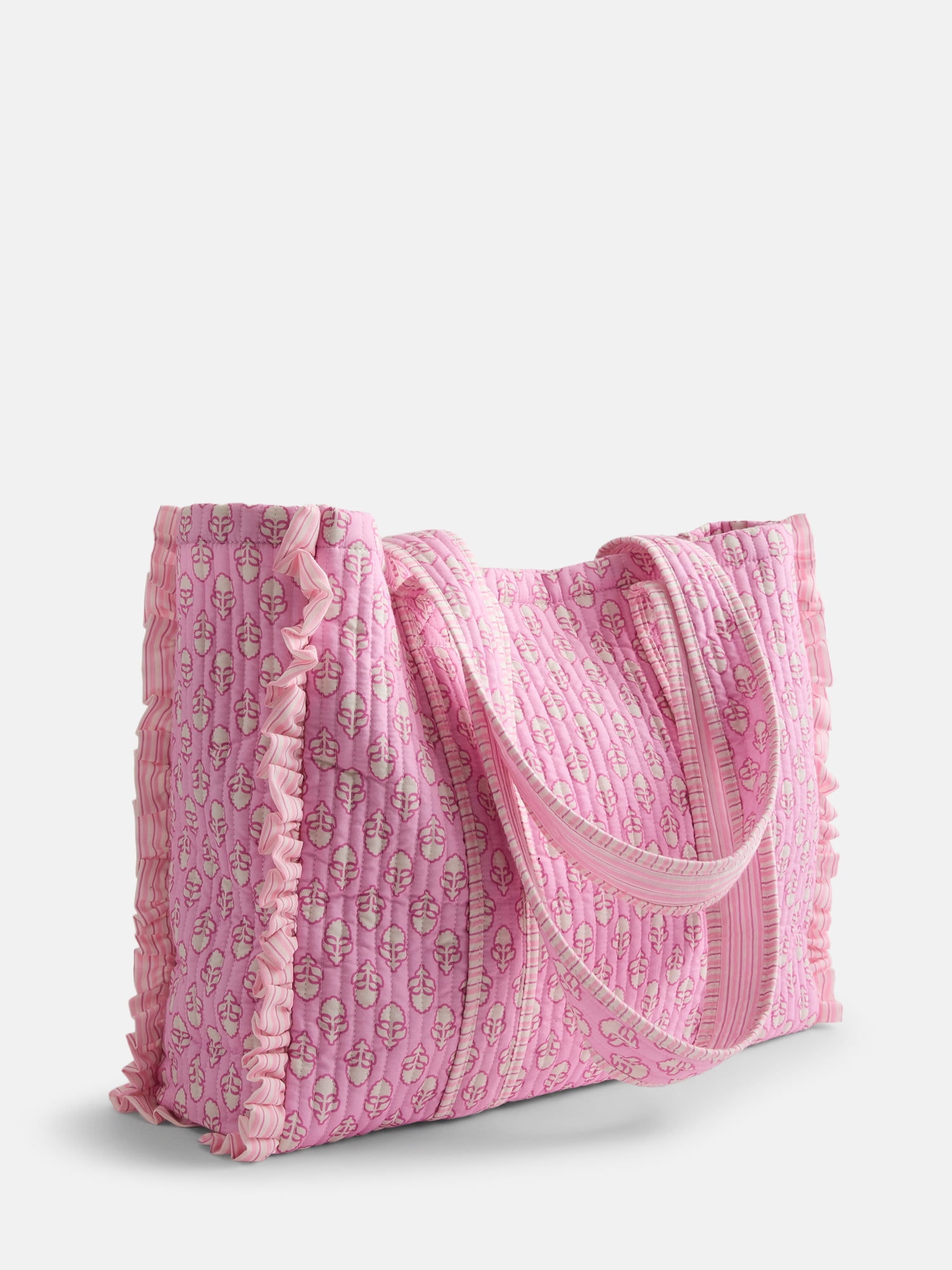 No Boundaries Quilted Tote Bag, Women's, Pink Floral