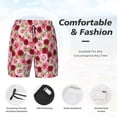 thumbnail image 5 of Lsque Mens Swim Trunks Rose Flowers Pattern - Bathing Suit Compression Liner - Beach Swim Shorts Swimwear - (S-3XL) - Stretch Quick Dry -Medium, 5 of 9