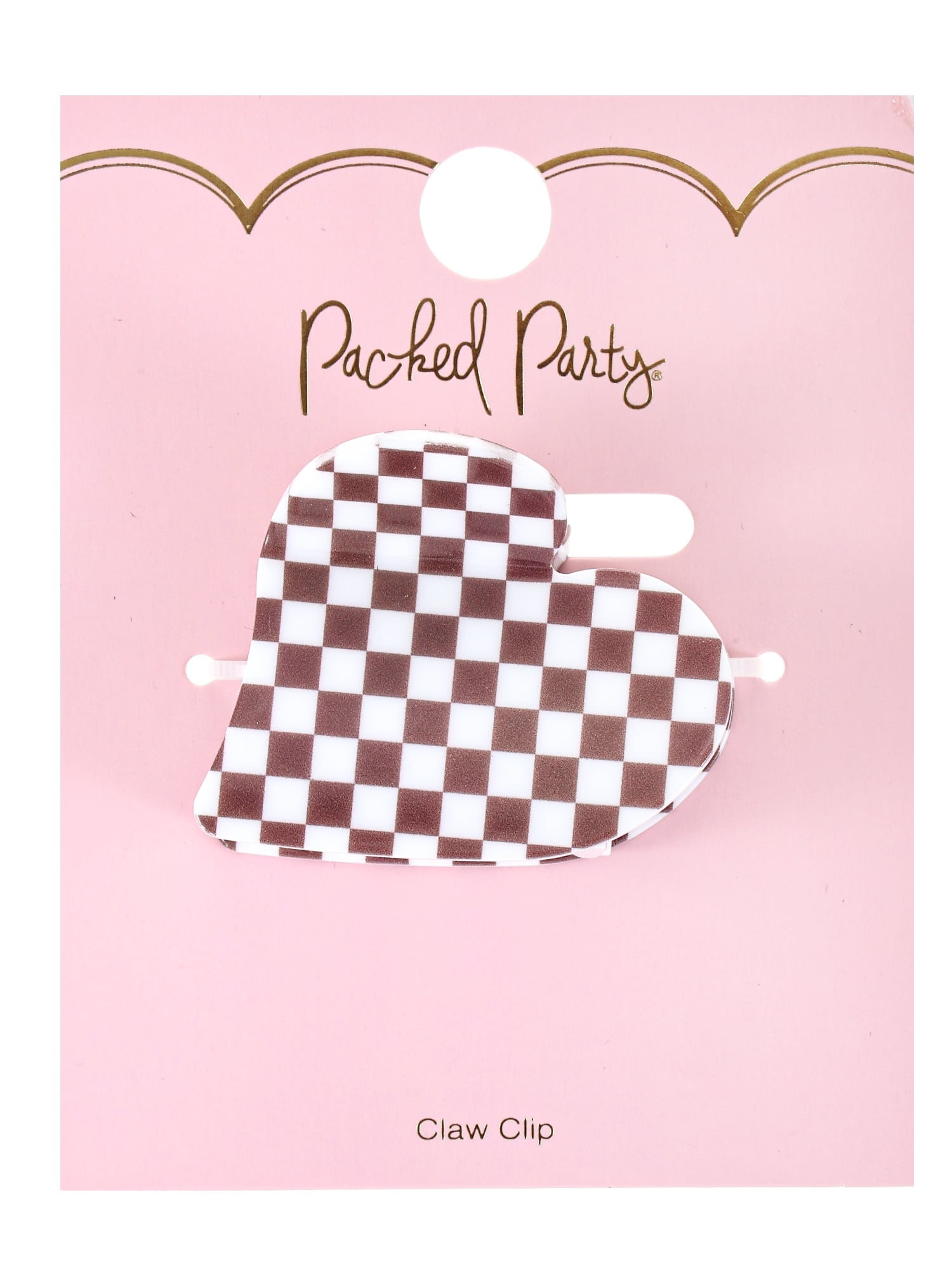 Packed Party Check This Checkered Heart Claw Clip