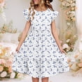 thumbnail image 2 of Robe d'Été pour Femme Wo-Fusoul, Robe Décontractée à Manches à Volants à Double Couche et Col Rond, Tissu Extensible Doux pour le Quotidien, 2 of 8