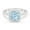 Aquamarine CZ, variant on Halo Princess Cut Wedding Ring CZ 925 Sterling Silver Size 8