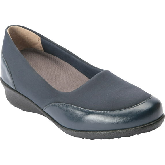 Women's Drew London II Wedge Navy Leather/Stretch 13 WW