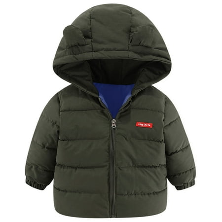 

Toddler Kids Baby Boys Girls Winter Warm Jacket Outerwear Letter Bear Ears Coats Hooded Padded Outwear