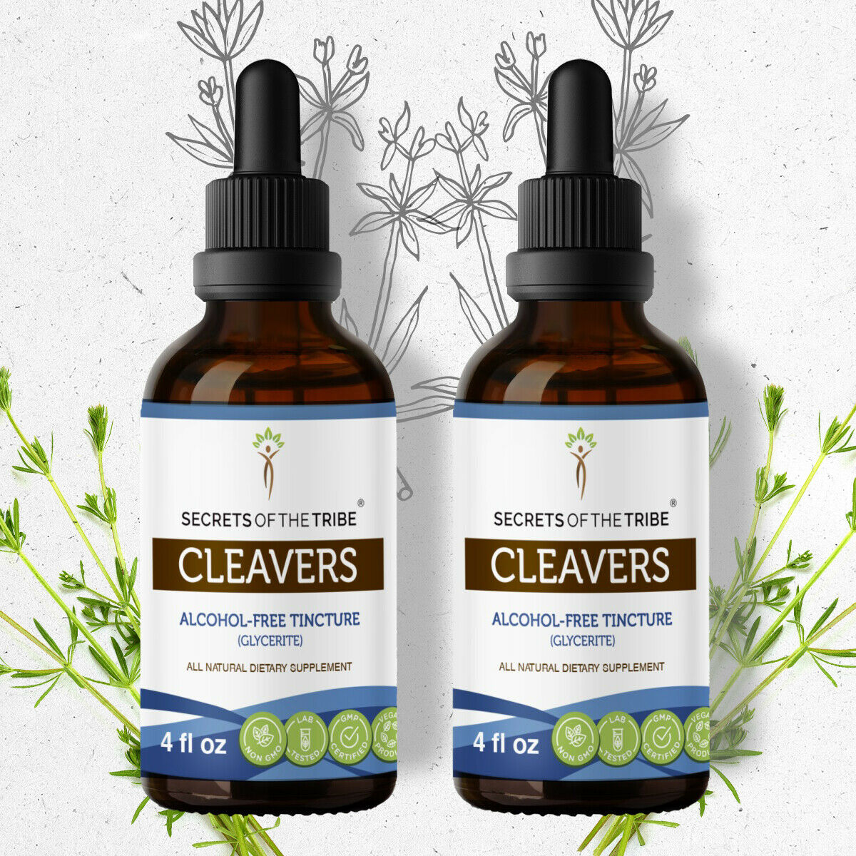 Cleavers Tincture AlcoholFREE Extract, Organic Cleavers (Galium