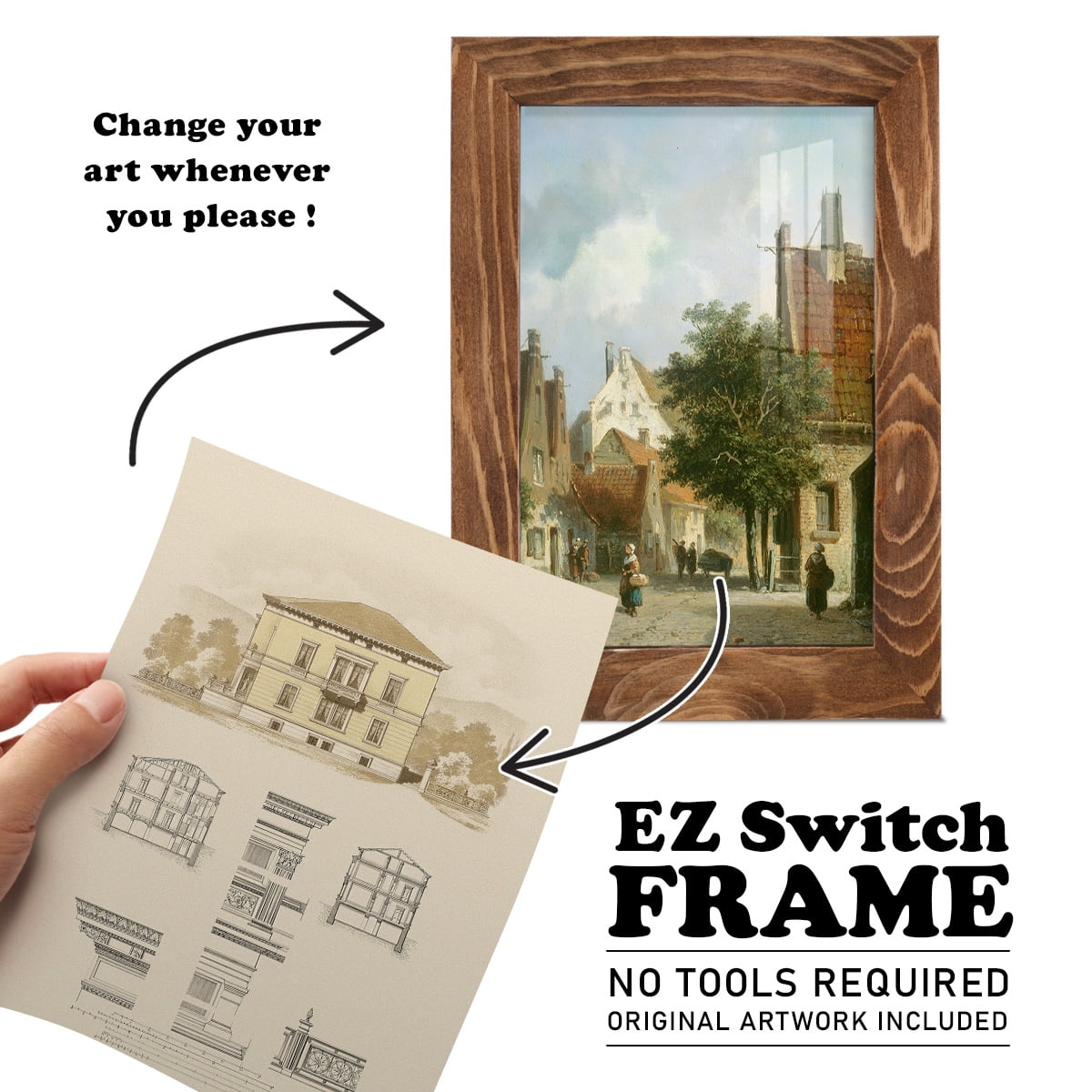Estate and Plan II -Framed Print w/glass-Walnut