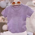 thumbnail image 2 of BXSRUTA Toddler & Big Girls Summer Tops Sleeveless Short Sleeve T-Shirts Soft Casual Kids Tees 1 Pack Multiple Sizes, 2 of 4