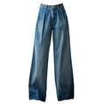 thumbnail image 6 of Uuszgmr Jeans For Women Ancient Waist Slim Wide Leg Pants New Contrast Loose Floor Pants Denim Pants, 6 of 6