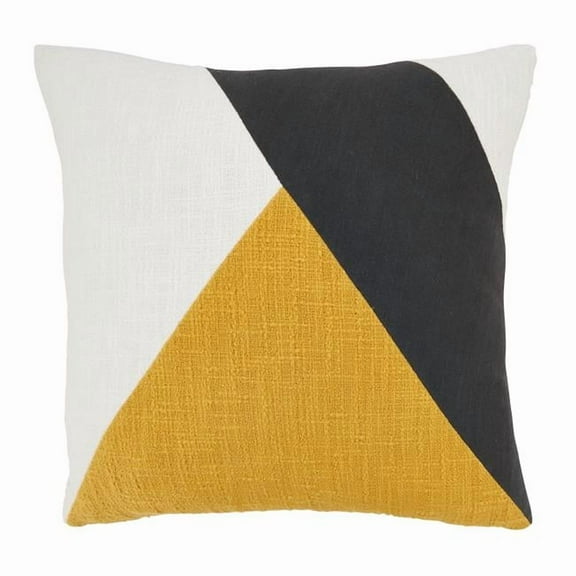 20 in. Geometric Color Burst Down Filled Throw Pillow, Mustard