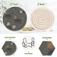 thumbnail image 6 of 6 Pcs Drink Coasters with Holder 3.94in Woven Coasters for Drinks Brown-blue Butterfly Pattern Coaster Set for Protection Table, 6 of 7