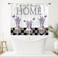 thumbnail image 5 of Purple Kitchen Curtains,Farmhouse Vintage Country Lavender Flowers Short Cafe Tier Curtains Home Sweet Bedroom Living Room Bathroom Window Drapes Treatment Home Decor 2 Panels,55X39 Inch, 5 of 5