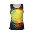 thumbnail image 3 of Picia Tennis Ball In Fire And Water Pattern Women's Workout Tank Top,Breathable Activewear,Slim Fit Athletic Top,Versatile Workout Moisture-wicking top-Small, 3 of 9