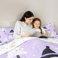 thumbnail image 4 of Manfei Winter Purple Snowman Bedding Comforter Set 7pcs, Merry Christmas Queen Bedding Sets, Teens Boys Girls Kids Reversible Queen Sheet Sets, Ultra Soft Home Decor, 4 of 7