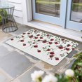 thumbnail image 2 of Red Roses Doormat Outdoor Entrance 16"x24", Spring Floral Summer Botanical Weeping Absorb Moisture Dirt Door Mats, Non-Slip Rubber Backing Floor Mats Indoor, Low-Profile Front Door Rugs, 2 of 9