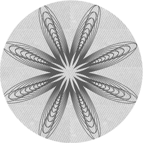 Ahgly Company Indoor Round Patterned Platinum Gray Area Rugs, 8' Round