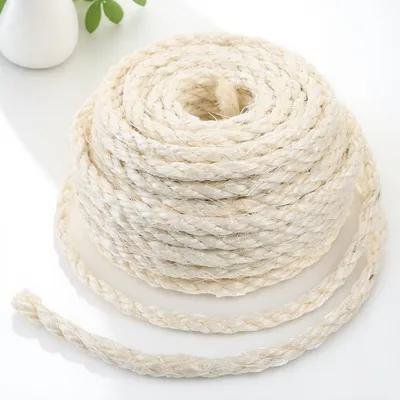 WASHWEPE 1 Roll of DIY Sisal Rope for Furniture Protection Hemp Beige