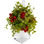 Ornativity Mistletoe Crystal Hanging Ornament - Christmas Kissing Acrylic Holiday Decoration