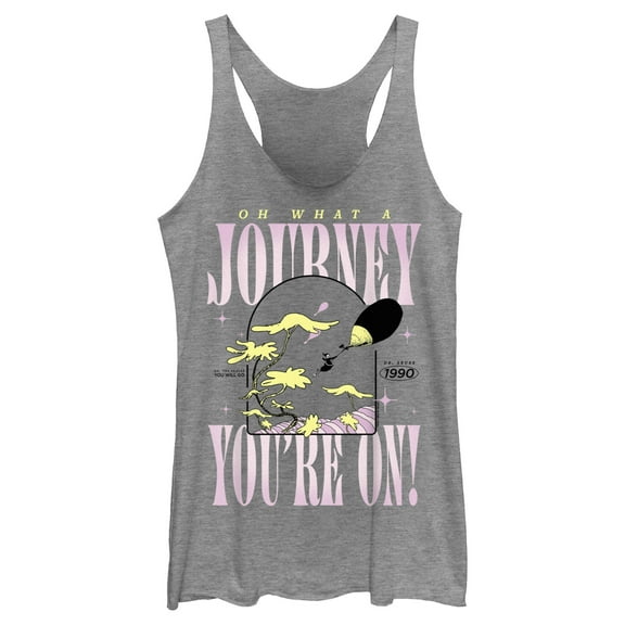 Women's Dr. Seuss Oh What a Journey You're On  Racerback Tank Top Gray Heather X Small