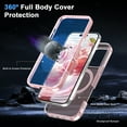 thumbnail image 5 of Allytechgroup iPhone 14 Pro Magnetic Case with Screen Protector, Ring Holder Stand Matte Transparent Back Cover Compatible with Magsafe Full Body Shockproof Case for Apple iPhone 14 Pro, Pink, 5 of 6